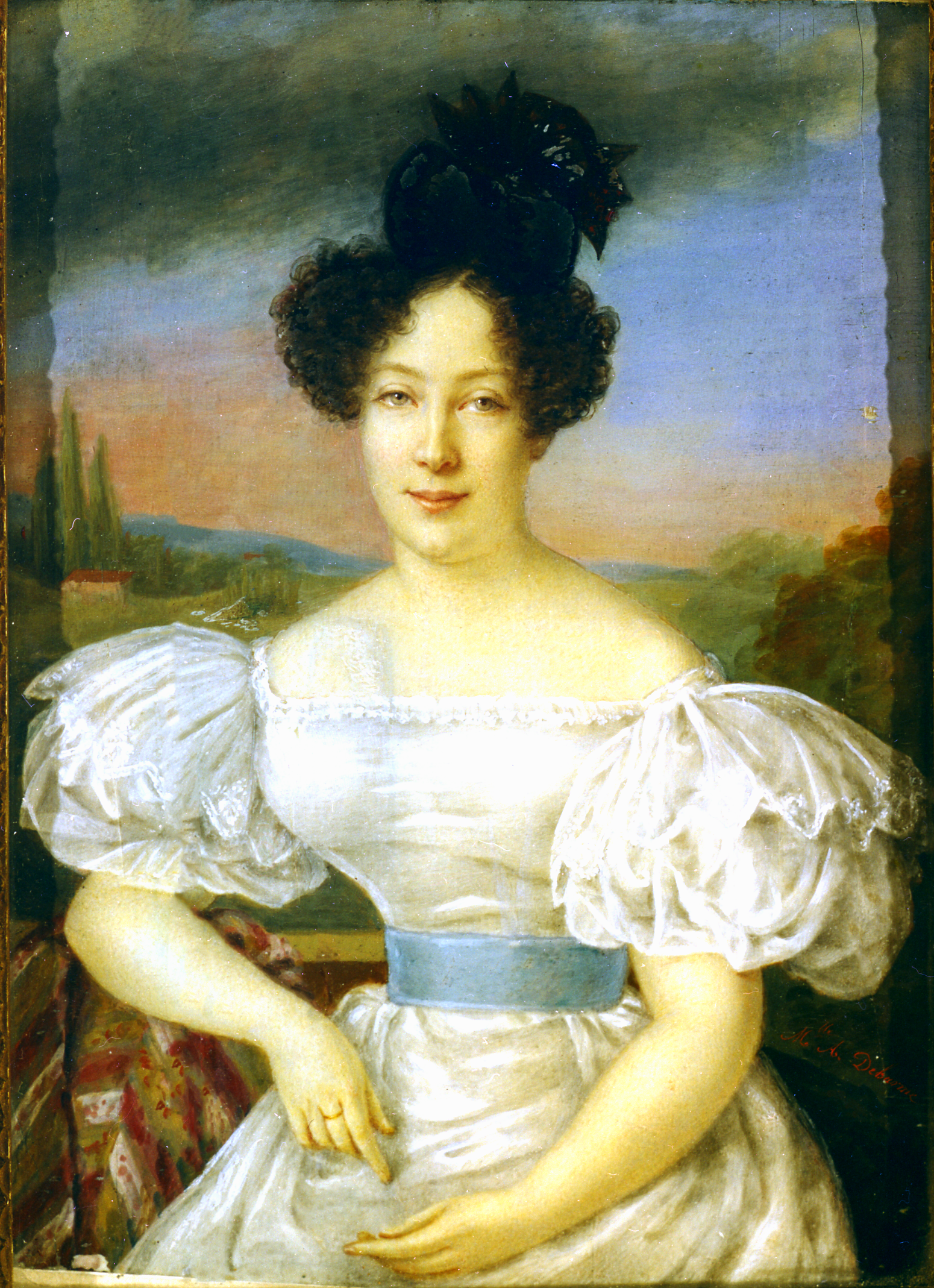 Madame de Pontalba, gouache on ivory miniature by Elisa Apollina Deharme,  1835–1837. Gift of Mrs. William Seward Allen, Louisiana State Museums 1972.004.01