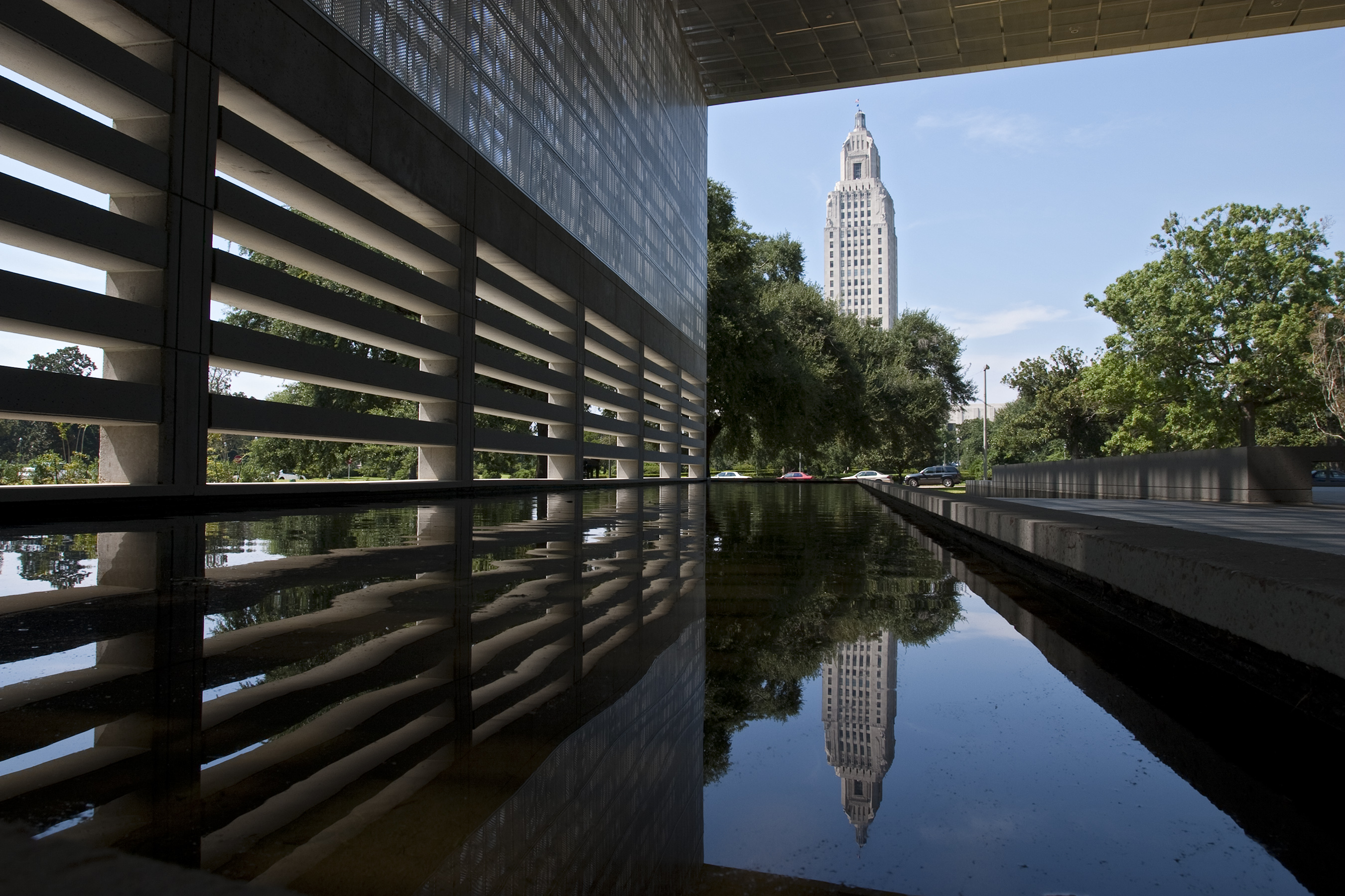 Reflecting pool at Capitol Park Museum in Baton Rouge