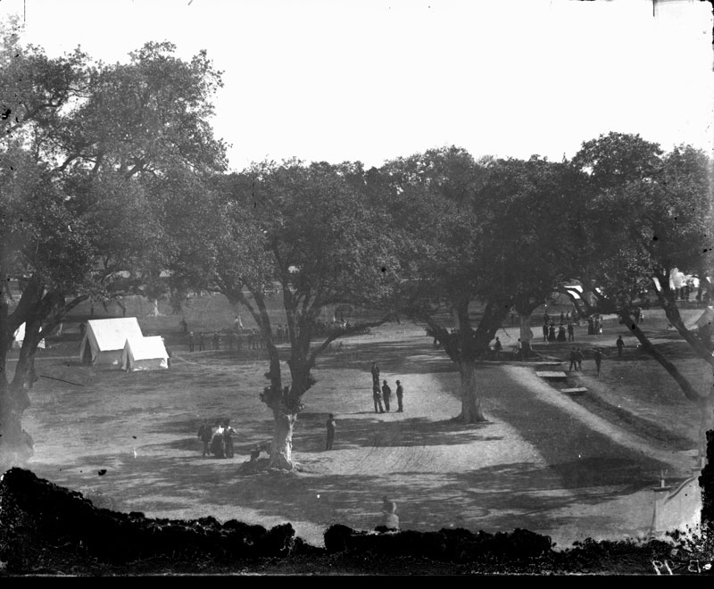 Fairgrounds, Used for Military Camp during the Spanish-American War. George François Mugnier or F. E. Derr, c. 1898. Collodion on glass plate, 8 x 10 inches. Louisiana State Museum 09813.0078.