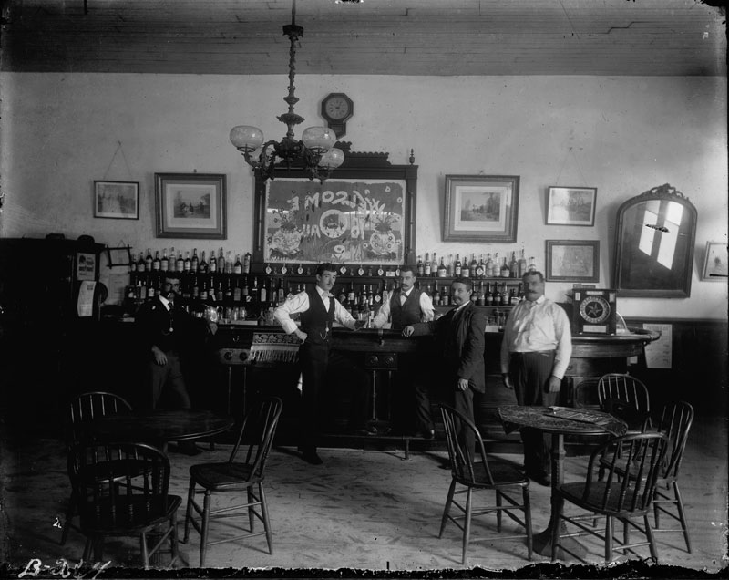 Natchez Hotel Bar. George François Mugnier or F. E. Derr, c. 1880–1920. Collodion on glass plate, 8 x 10 inches. Louisiana State Museum 09813.0286.