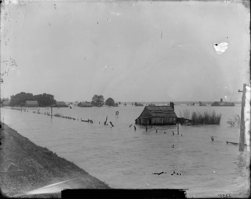 Ames Crevasse. George François Mugnier, March 1891. Collodion on glass plate, 8 x 10 inches. Louisiana State Museum 09813.0354.
