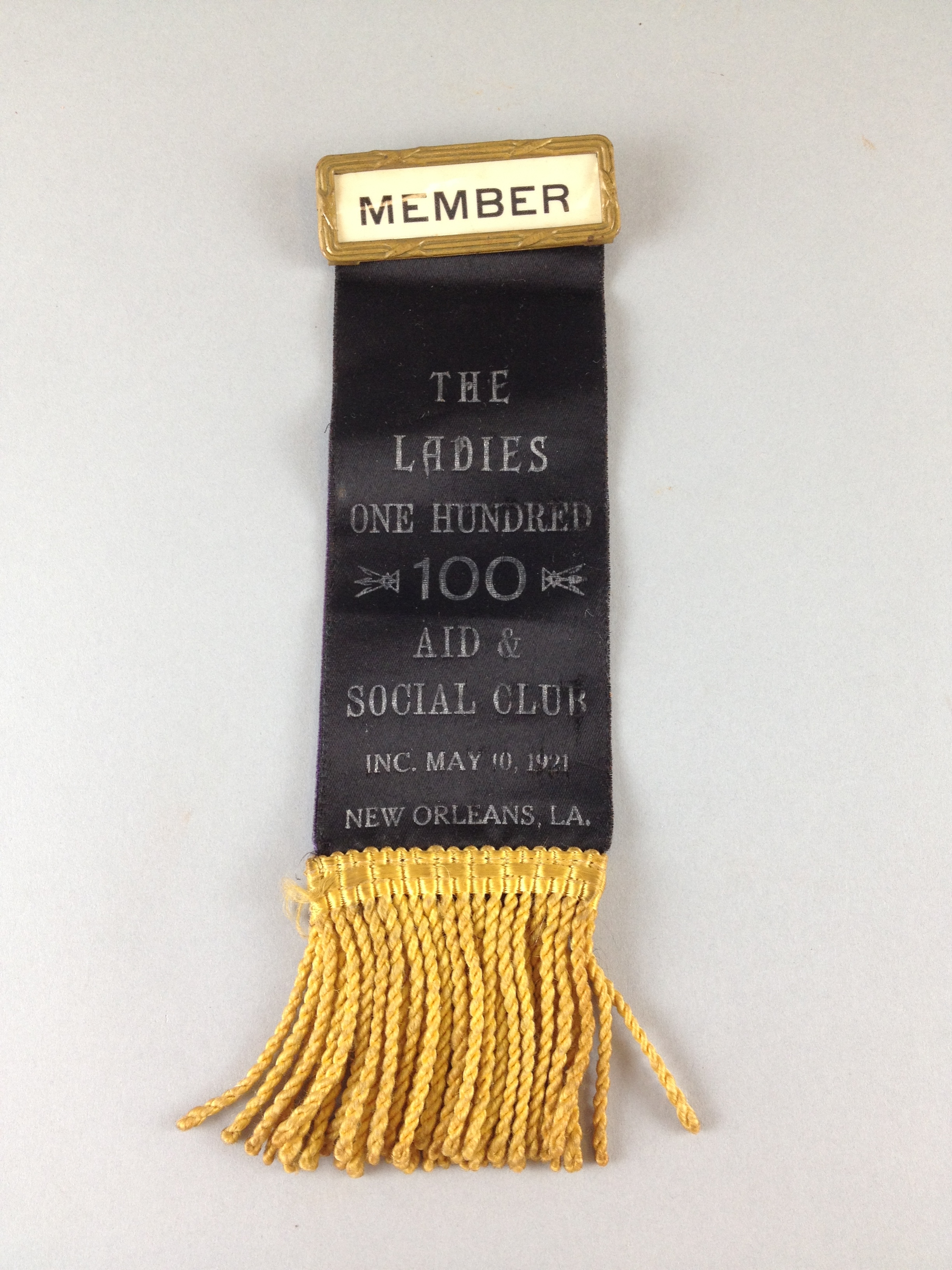 Member Pin. c. 1921. Louisiana State Museum 2002.083.012.