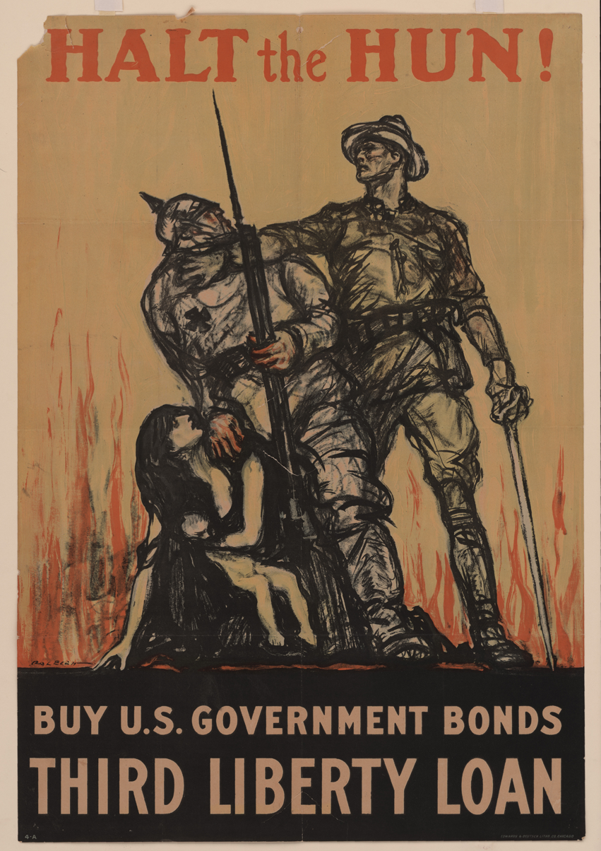 WWI Poster “Halt the Hun,” T0005.1992.7