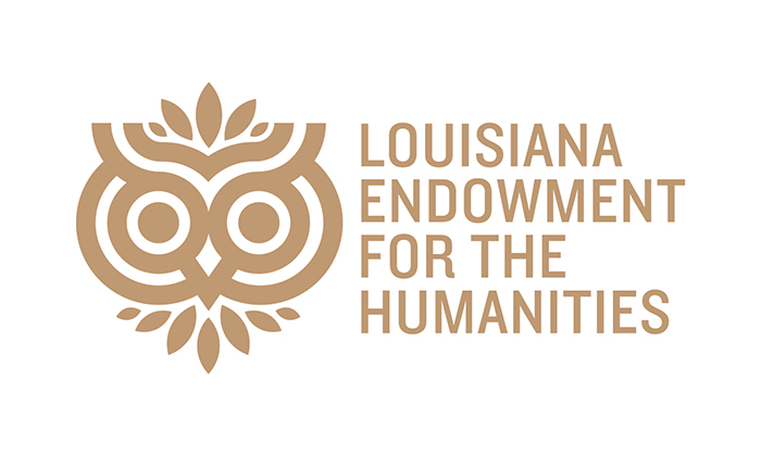 Logo of the Louisiana Endowment for the Humanities, featuring the letters ‘LEH’ in a clean, modern serif style
