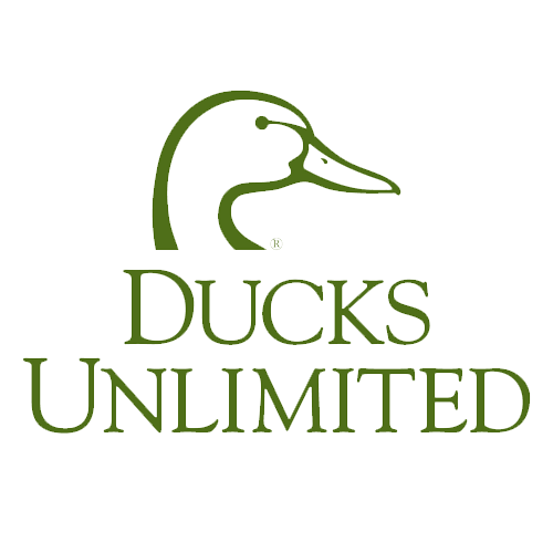 Ducks Unlimited logo featuring a stylized green duck’s head above the organization’s name in large green lettering.
