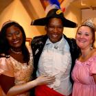 Louisiana artist Anthony LaMar Hopkins with friends at his opening gala at the Cabildo in 2022.