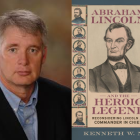 Portrait of historian Kenneth W. Noe beside the cover of his book Abraham Lincoln and the Heroic Legend: Reconsidering Lincoln as Commander in Chief, which features an illustrated portrait of Lincoln surrounded by smaller Civil War figures.