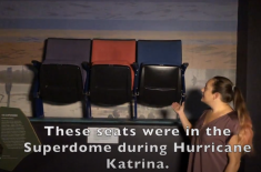 Seats from the Superdome used during Hurricane Katrina