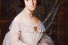 Mrs. Victor DeJan née Clara Abat. Adolphe Rinck, 1841. Oil on canvas, 32 x 26 inches. Signed upper right in red paint, “Rinck 1841.” Gift of Mrs. Victor Dejan. Louisiana State Museum 09864.03.