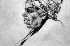 African-American Woman with Tignon. Ellsworth Woodward, c. 1910. Etching on paper, 7 7/8 x 8 ½ inches. Louisiana State Museum.