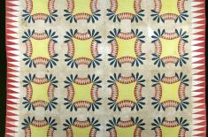 Quilt. Attributed to Elizabeth Turner Clark, ca. 1847. Cotton. Gift of Mrs. William C. McNeal. Louisiana State Museum 1986.045.