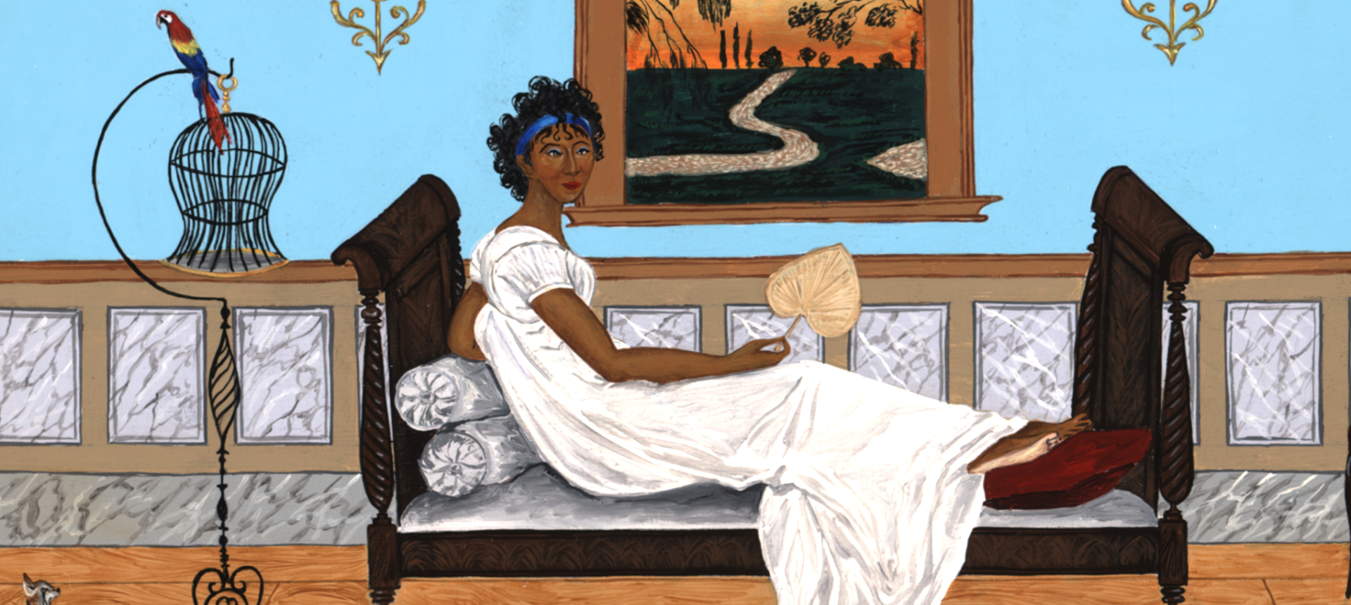 Hopkin's painting entitled "Desiree as Creole Madame Recamier"