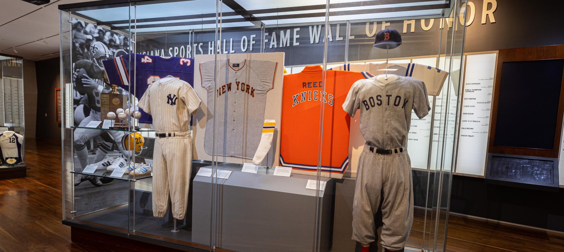 HIstorical baseball memorabilia on display at the Louisiana Sports Hall of Fame & Northwest Louisiana History Museum. (Photo by P.J. Hahn)