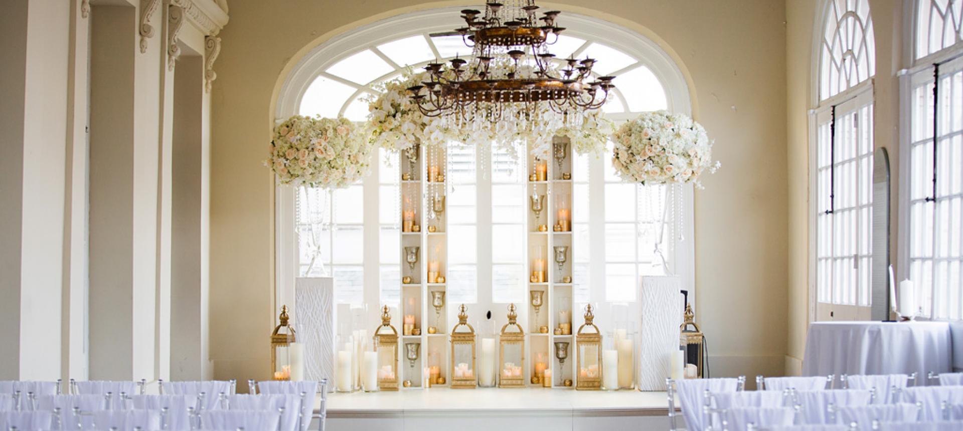 Wedding setup at the Cabildo on Jackson Square