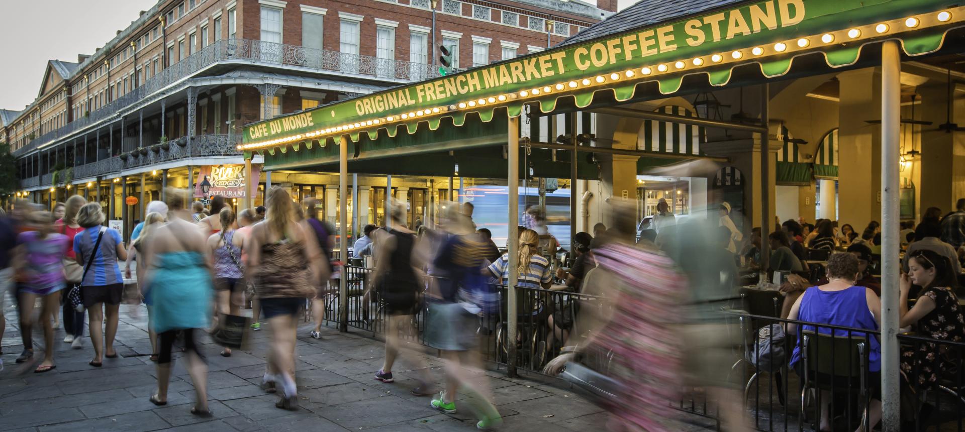 Lower Pontalba sits just behind Cafe Du Monde in this photograph