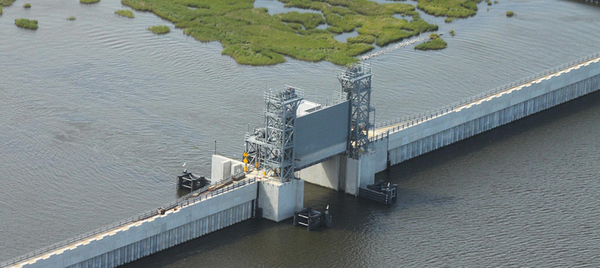 Lake Borgne Surge Barrier. Credit: U.S. Army Corps of Engineers