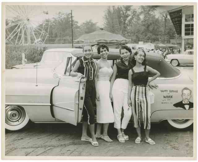 Four young African American women standing beside a convertible automobile, ca. 1958. Courtesy WANN Radio Station Records, Archives Center, National Museum of American History, Smithsonian Institution. Four young African American women standing beside a convertible automobile, ca. 1958. Courtesy WANN Radio Station Records, Archives Center, National Museum of American History, Smithsonian Institution.