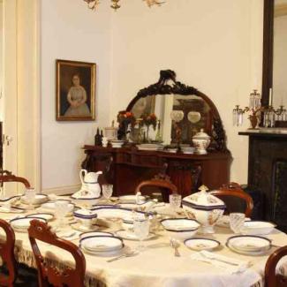 A set table at the 1850 House
