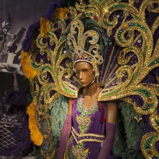 Mardi Gras costume on display at The Presbytere