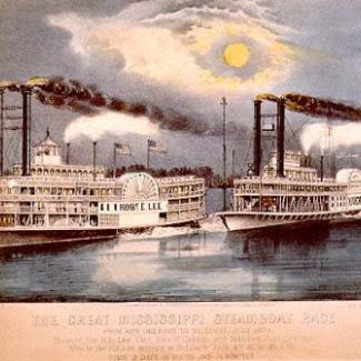 "The Great Mississippi Steamboat Race," Currier and Ives July, 1870