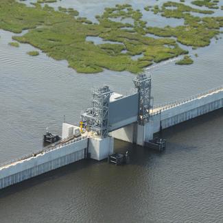 Lake Borgne Surge Barrier. Credit: U.S. Army Corps of Engineers